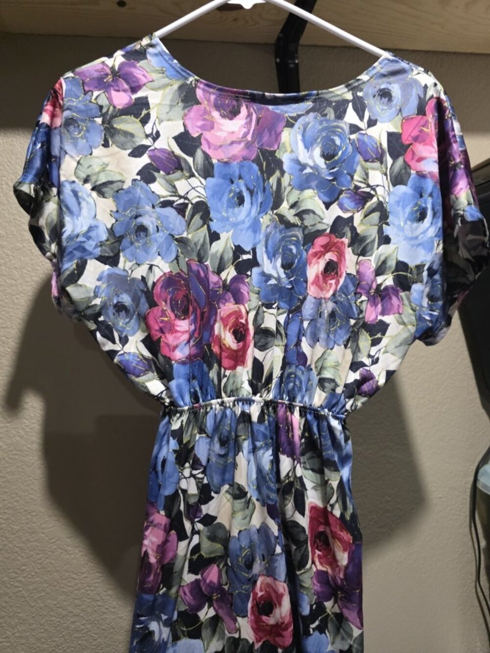 CW Classics Vintage Floral V Neck Knee Length Dress Women's Large - Picture 4 of 5